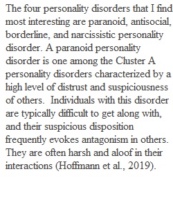 Discussion   7 Personality Disorders
